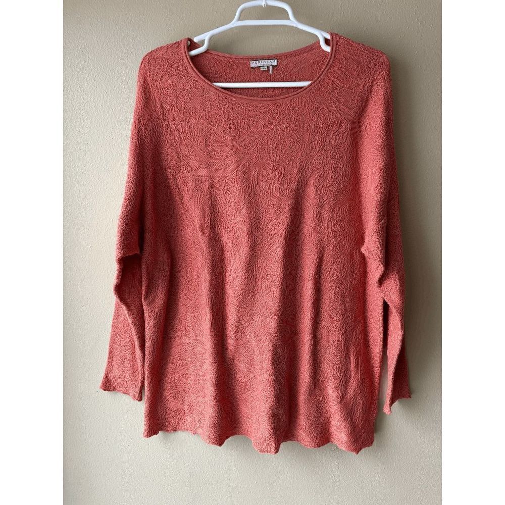 Peruvian Connection Textured Salmon Sweater Women's Size XS/S